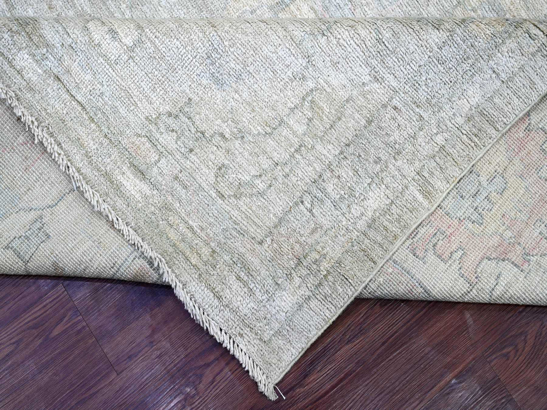 11'8" x 14'11" New Hand Knotted Grey Wool Rectangle Oriental Rug - MOA10222234