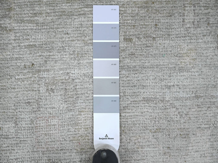 11'8" x 14'11" New Hand Knotted Grey Wool Rectangle Oriental Rug - MOA10222234