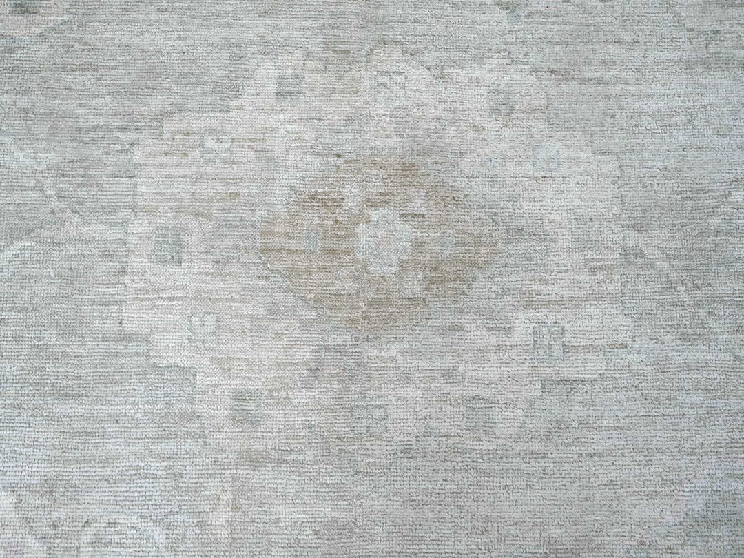 11'8" x 14'11" New Hand Knotted Grey Wool Rectangle Oriental Rug - MOA10222234