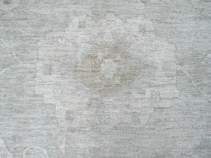 11'8" x 14'11" New Hand Knotted Grey Wool Rectangle Oriental Rug - MOA10222234