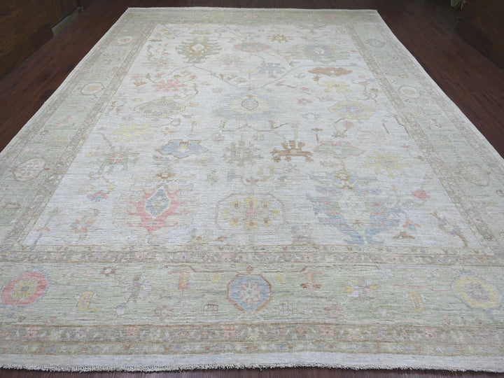 11'8" x 14'11" New Hand Knotted Grey Wool Rectangle Oriental Rug - MOA10222235