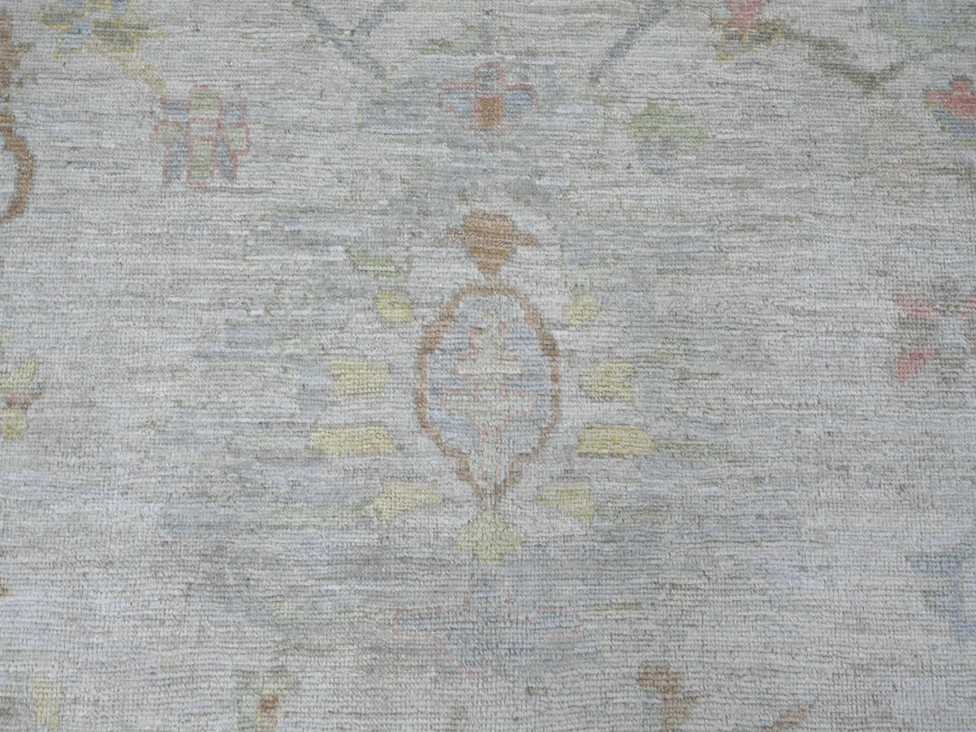 11'8" x 14'11" New Hand Knotted Grey Wool Rectangle Oriental Rug - MOA10222235