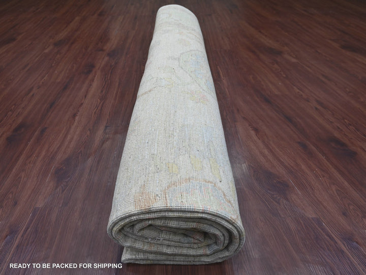 11'8" x 14'11" New Hand Knotted Grey Wool Rectangle Oriental Rug - MOA10222235
