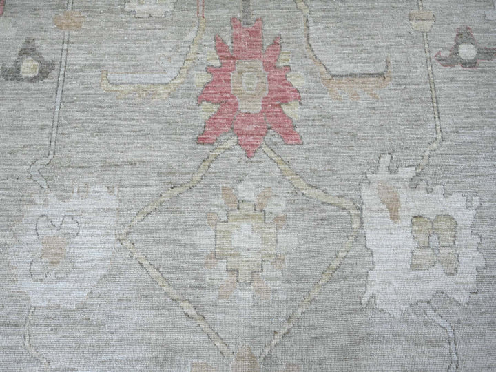 11'8" x 15'4" New Hand Knotted Grey Wool Rectangle Oriental Rug - MOA10222236