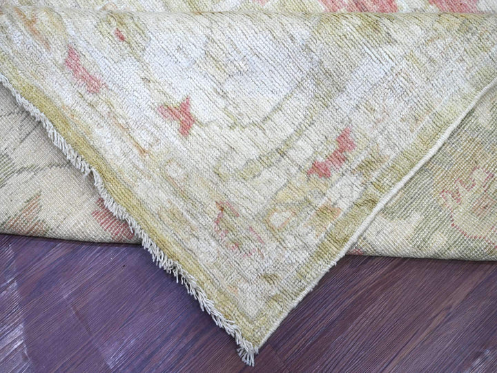 11'9" x 14'4" New Hand Knotted Green Wool Rectangle Oriental Rug - MOA10222237
