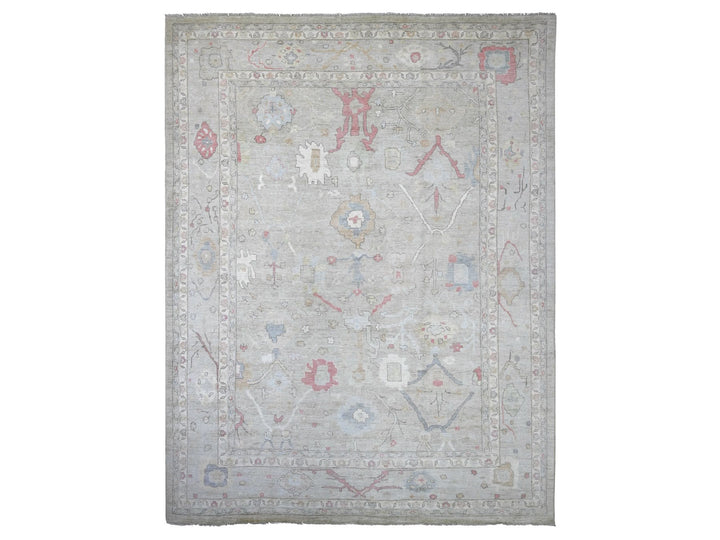 11'11" x 15'8" New Hand Knotted Green Wool Rectangle Oriental Rug - MOA10222238