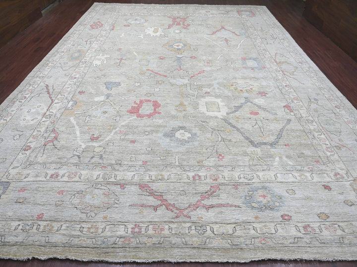 11'11" x 15'8" New Hand Knotted Green Wool Rectangle Oriental Rug - MOA10222238