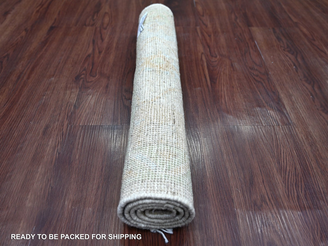 2'1" x 2'11" New Hand Knotted Grey Wool Rectangle Oriental Rug - MOA10222240