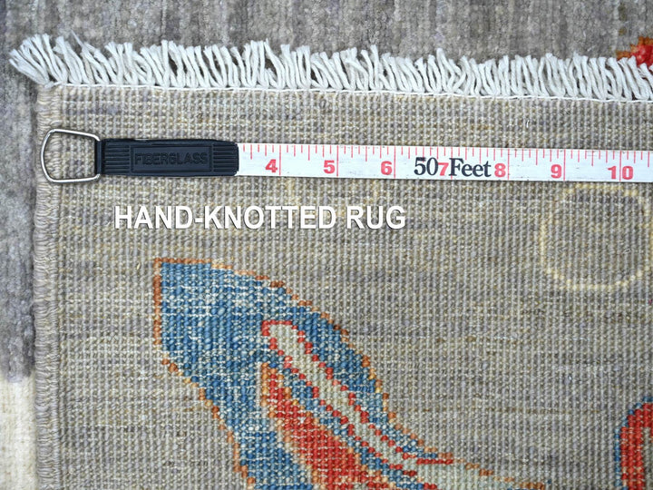 5'0" x 6'9" New Hand Knotted Grey Wool Rectangle Oriental Rug - MOA10222243