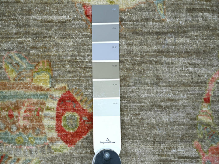 2'7" x 5'10" New Hand Knotted Brown Wool Runner Oriental Rug - MOA10222245