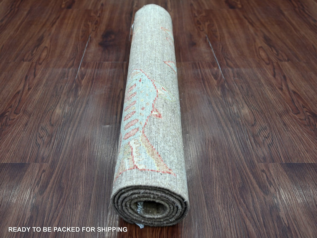 2'7" x 5'10" New Hand Knotted Brown Wool Runner Oriental Rug - MOA10222245