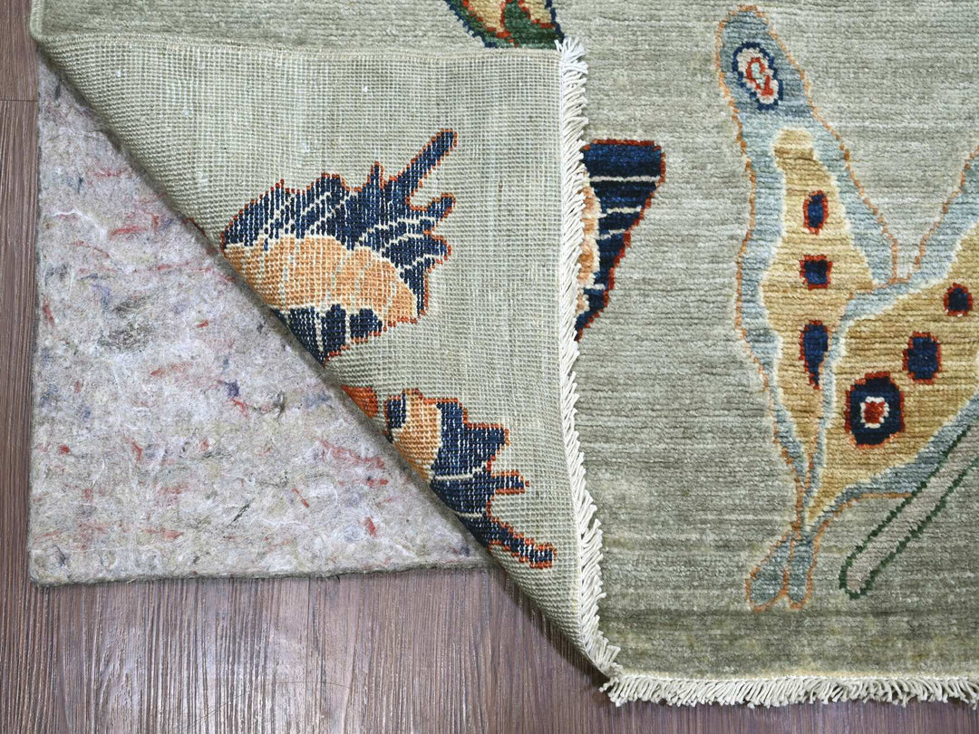8'11" x 11'9" New Hand Knotted Grey Wool Rectangle Oriental Rug - MOA10222246