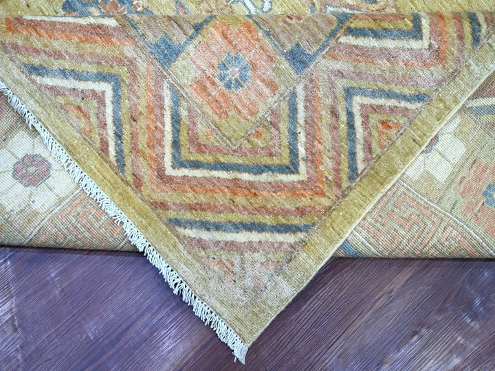 9'9" x 13'9" New Hand Knotted Green Wool Rectangle Oriental Rug - MOA10222247