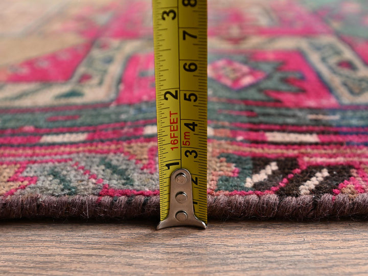 2'7" x 12'5" Vintage Hand Knotted Red Wool Runner Oriental Rug - MOA1022224