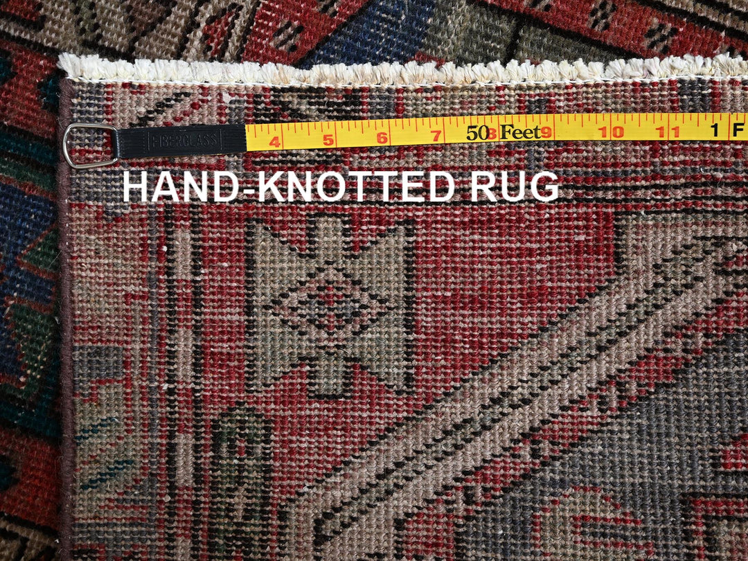2'7" x 12'5" Vintage Hand Knotted Red Wool Runner Oriental Rug - MOA1022224