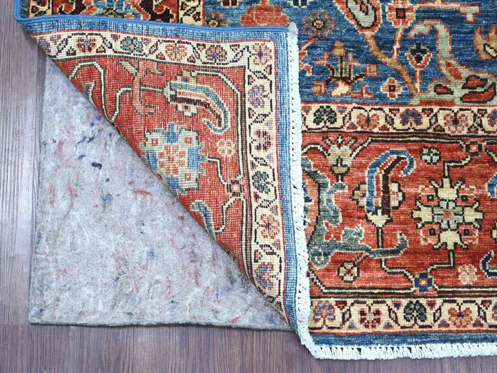 5'10" x 9'1" New Hand Knotted Blue Wool Rectangle Oriental Rug - MOA10222251