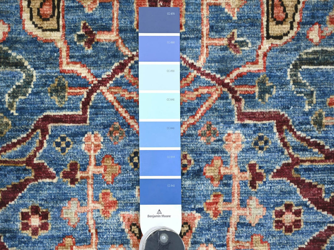 5'10" x 9'1" New Hand Knotted Blue Wool Rectangle Oriental Rug - MOA10222251