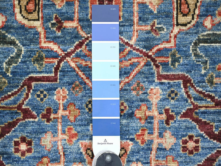 5'10" x 9'1" New Hand Knotted Blue Wool Rectangle Oriental Rug - MOA10222251