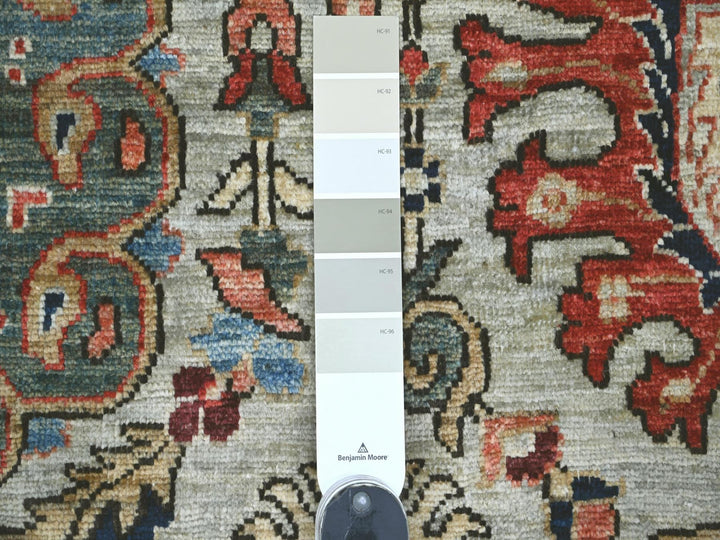 9'9" x 13'8" New Hand Knotted Grey Wool Rectangle Oriental Rug - MOA10222253