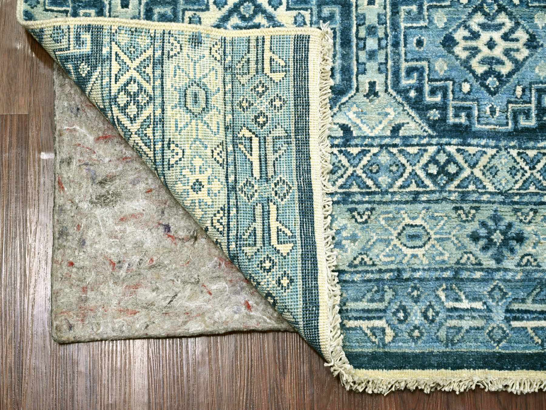 6'0" x 9'0" New Hand Knotted Grey Wool Rectangle Oriental Rug - MOA10222254