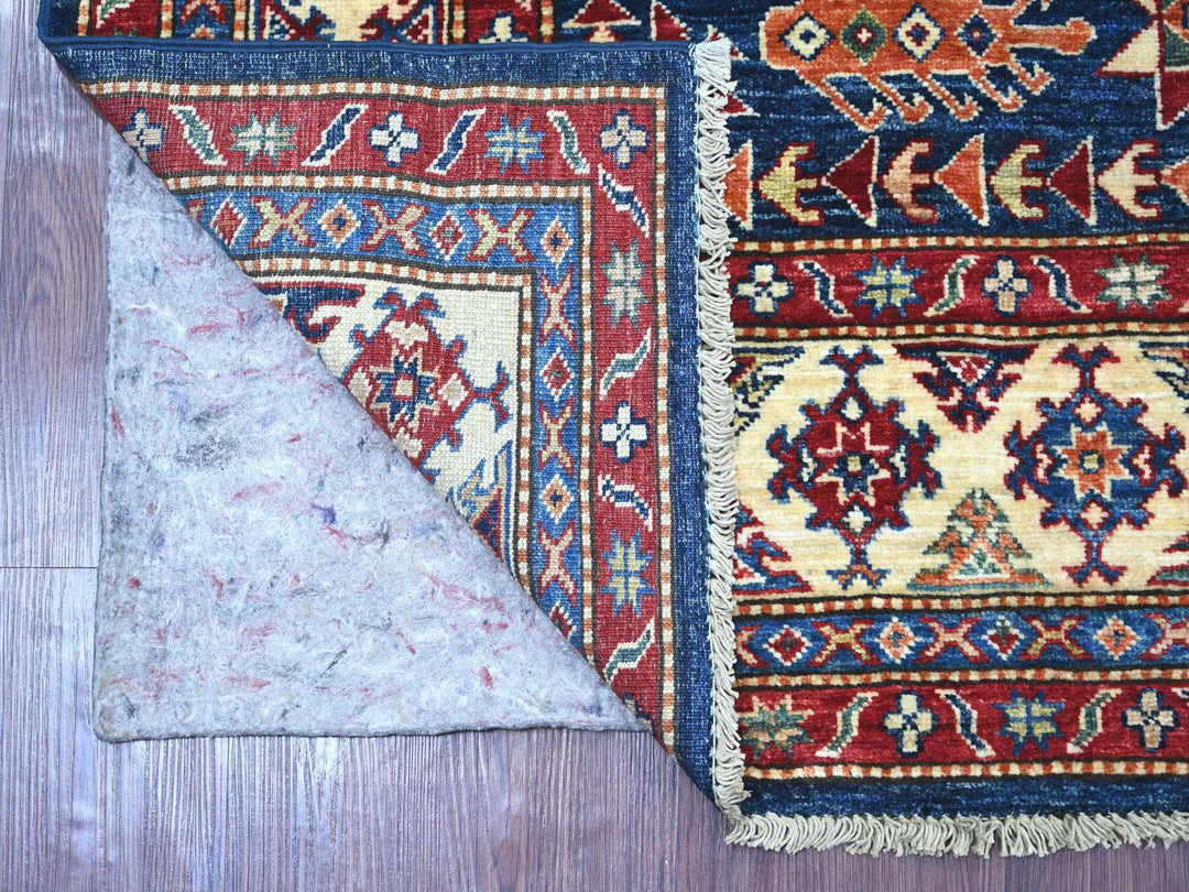 4'10" x 7'5" New Hand Knotted Blue Wool Rectangle Oriental Rug - MOA10222256