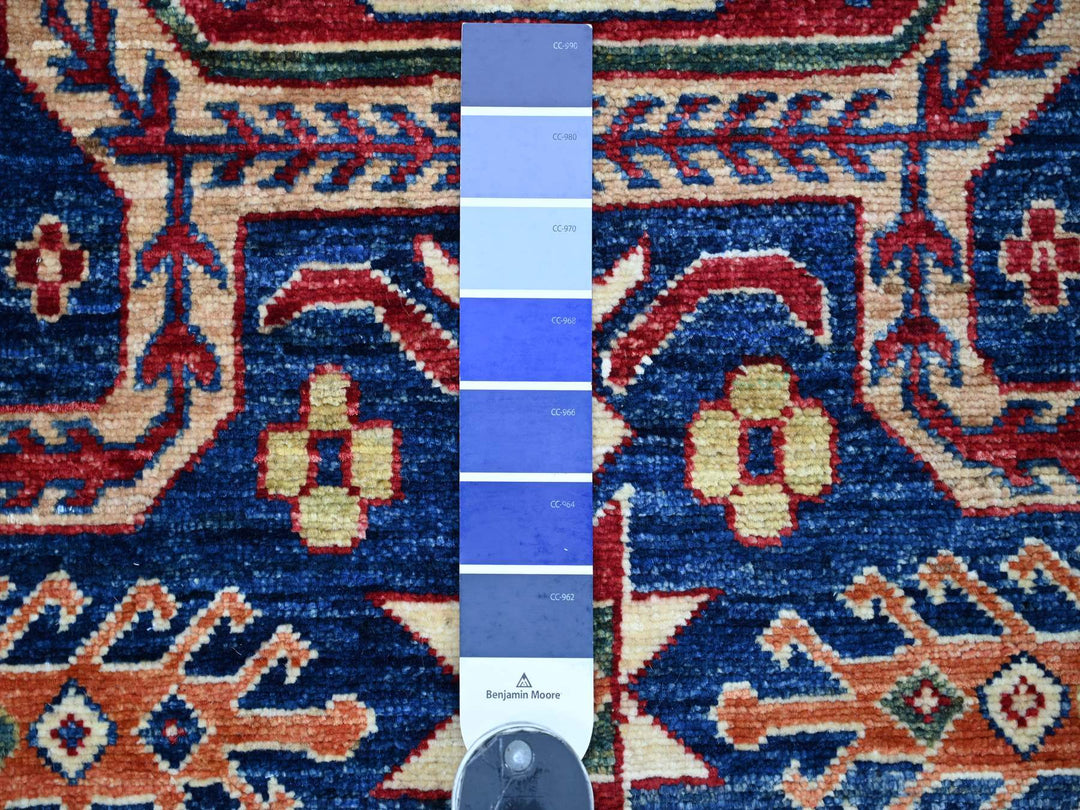 4'10" x 7'5" New Hand Knotted Blue Wool Rectangle Oriental Rug - MOA10222256