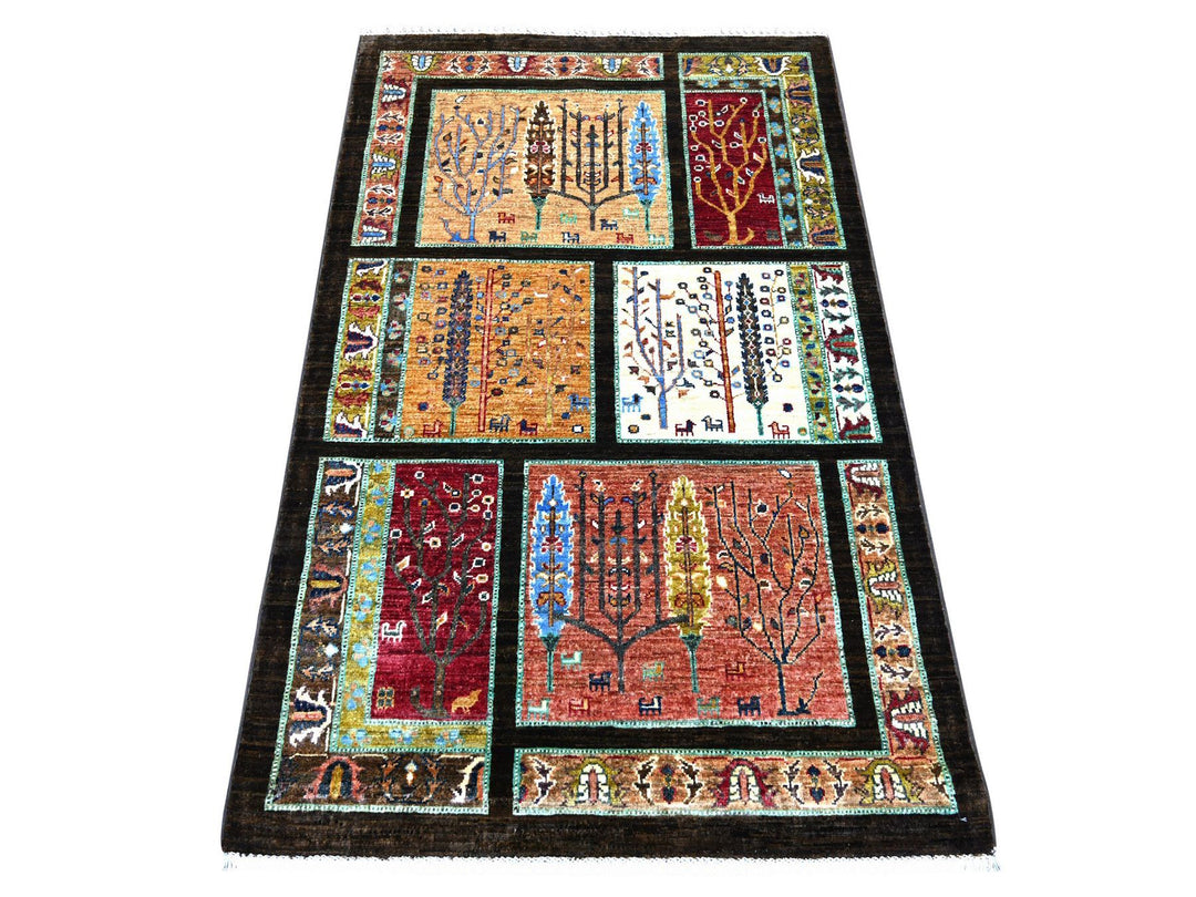 3'2" x 5'0" New Hand Knotted Multicolored Wool Rectangle Oriental Rug - MOA10222257
