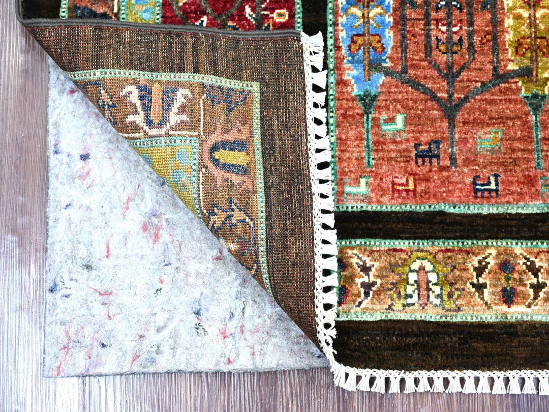 3'2" x 5'0" New Hand Knotted Multicolored Wool Rectangle Oriental Rug - MOA10222257