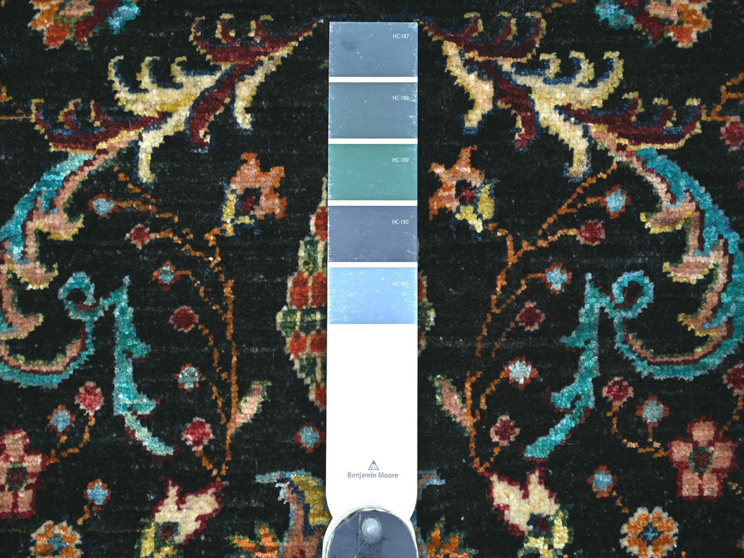 2'7" x 4'0" New Hand Knotted Black Wool Rectangle Oriental Rug - MOA10222260