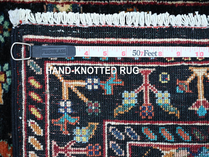 2'7" x 4'0" New Hand Knotted Black Wool Rectangle Oriental Rug - MOA10222260