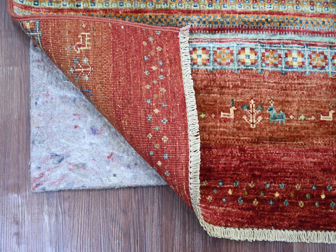 2'7" x 5'0" New Hand Knotted Red Wool Rectangle Oriental Rug - MOA10222261
