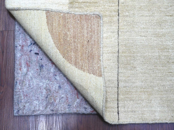 8'10" x 11'9" New Hand Knotted Ivory Wool Rectangle Oriental Rug - MOA10222264