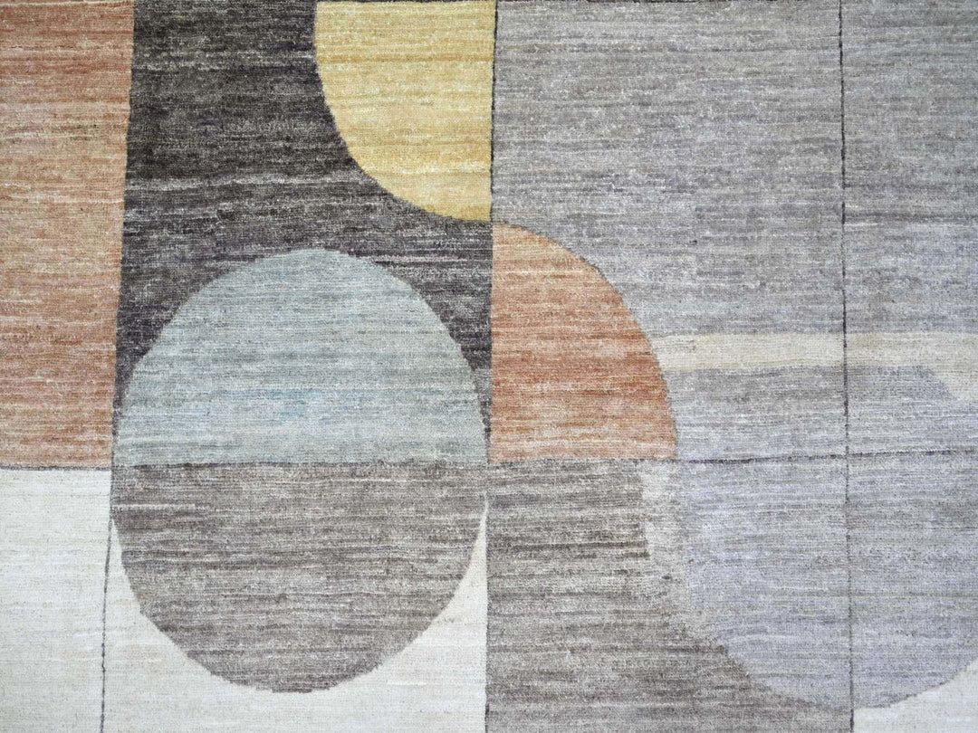 8'10" x 11'9" New Hand Knotted Ivory Wool Rectangle Oriental Rug - MOA10222264