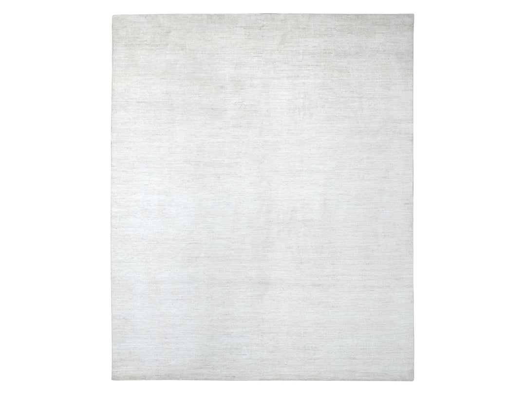 7'10" x 9'7" New Hand Knotted Ivory Wool Rectangle Oriental Rug - MOA10222266