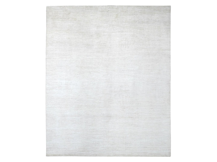 7'10" x 9'7" New Hand Knotted Ivory Wool Rectangle Oriental Rug - MOA10222266