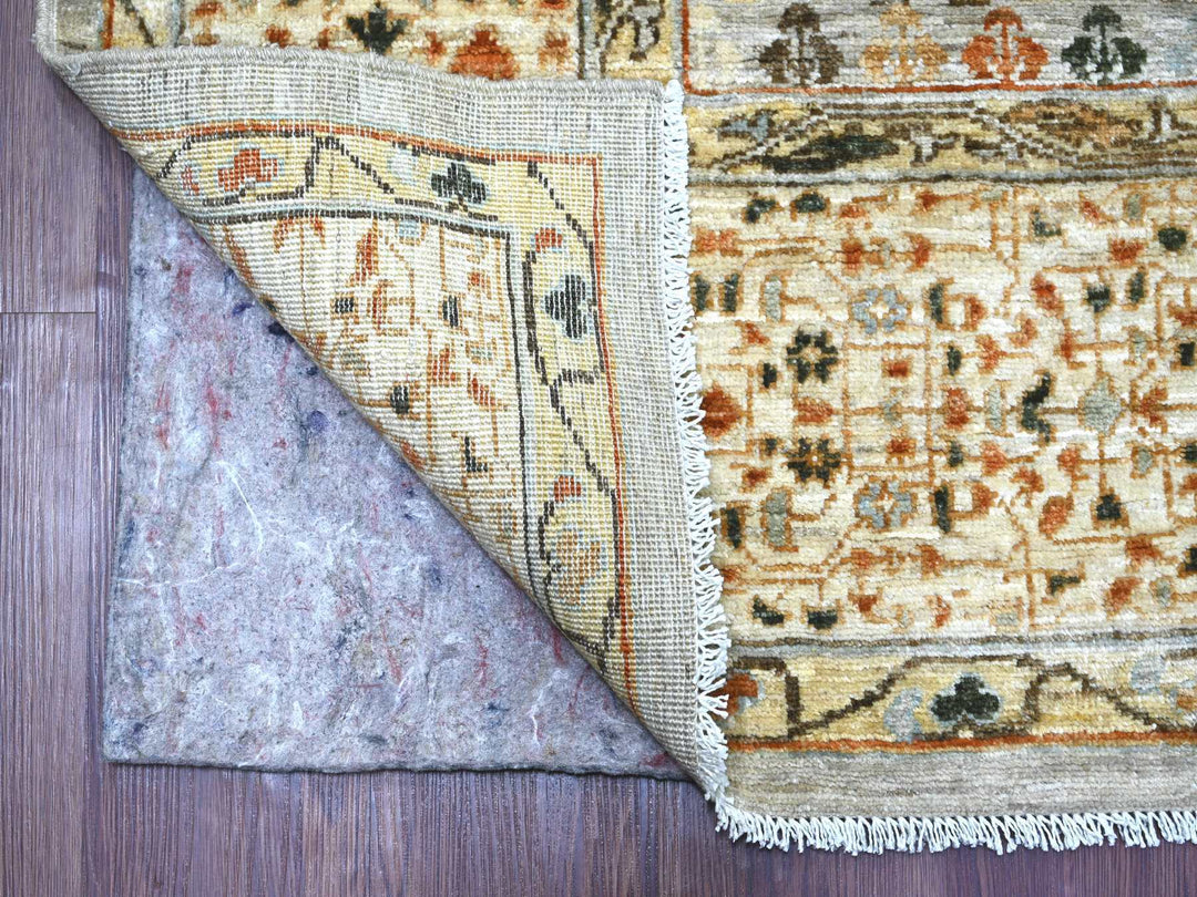 7'10" x 9'10" New Hand Knotted Grey Wool Rectangle Oriental Rug - MOA10222268