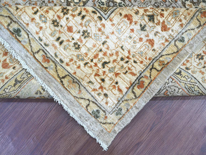 7'10" x 9'10" New Hand Knotted Grey Wool Rectangle Oriental Rug - MOA10222268
