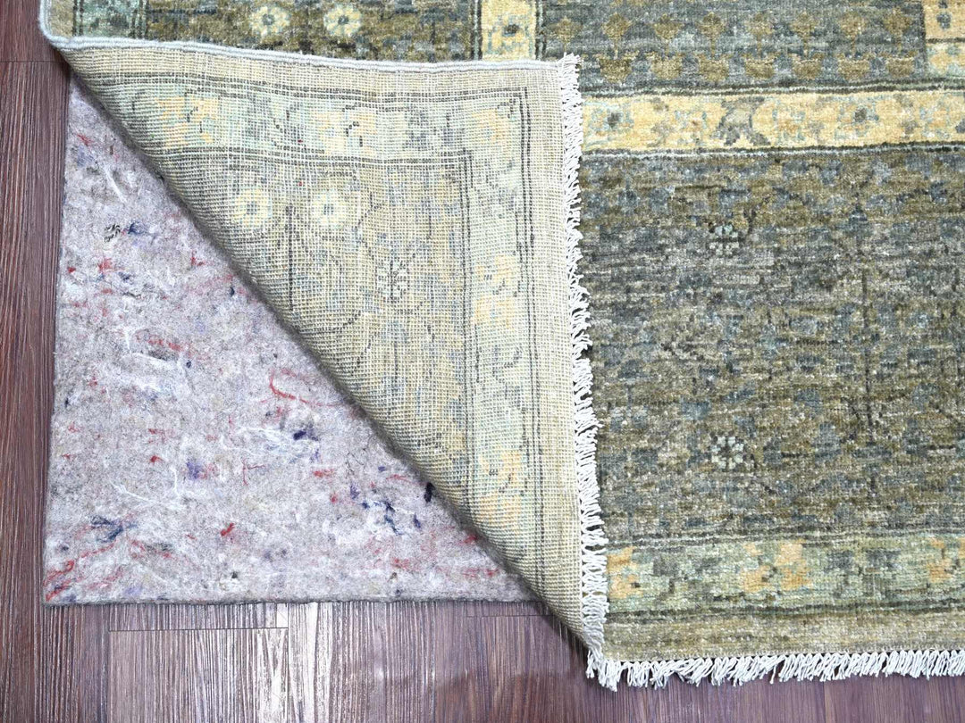 8'10" x 12'3" New Hand Knotted Ivory Wool Rectangle Oriental Rug - MOA10222269