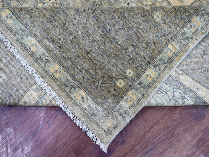 8'10" x 12'3" New Hand Knotted Ivory Wool Rectangle Oriental Rug - MOA10222269