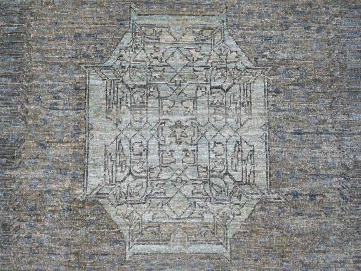 8'10" x 12'3" New Hand Knotted Ivory Wool Rectangle Oriental Rug - MOA10222269