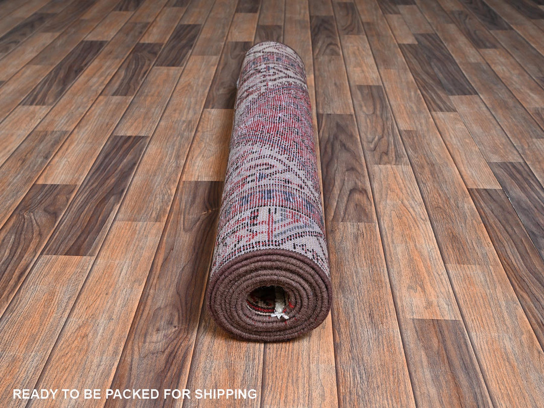 3'0" x 9'5" Vintage Hand Knotted Red Wool Runner Oriental Rug - MOA1022226