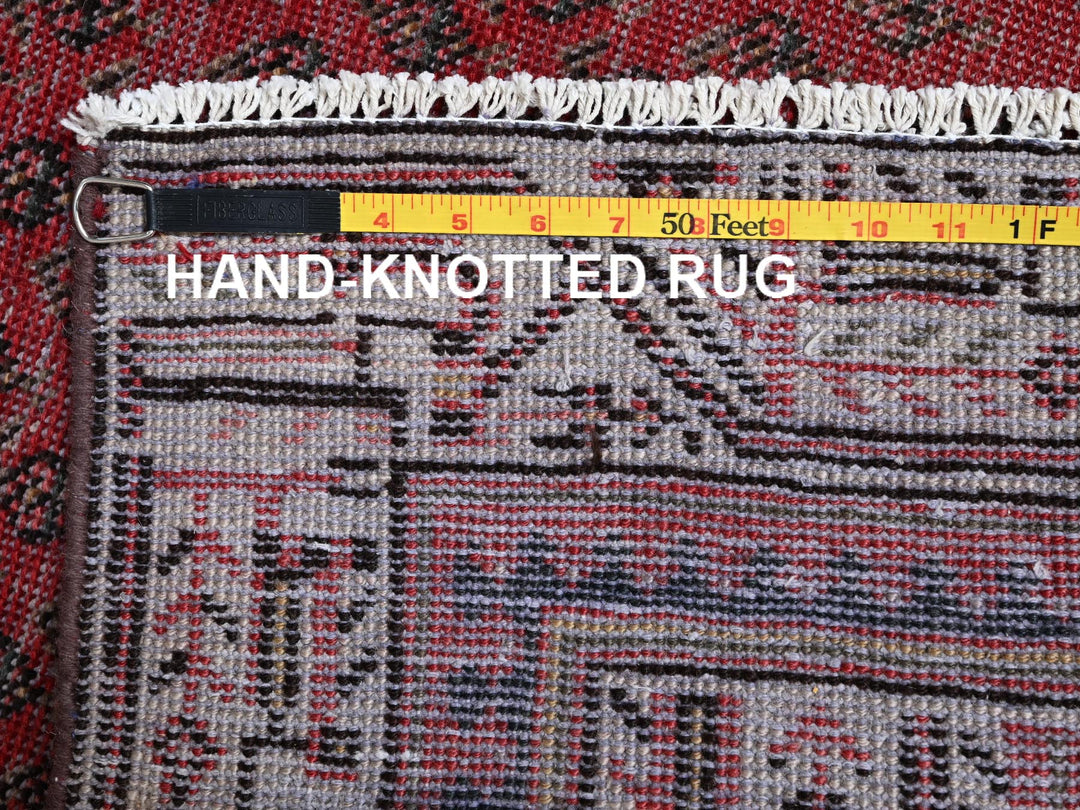 3'0" x 9'5" Vintage Hand Knotted Red Wool Runner Oriental Rug - MOA1022226