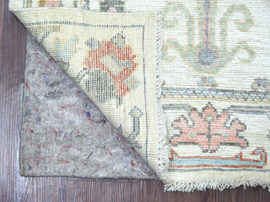 2'9" x 7'8" New Hand Knotted Ivory Wool Runner Oriental Rug - MOA10222274