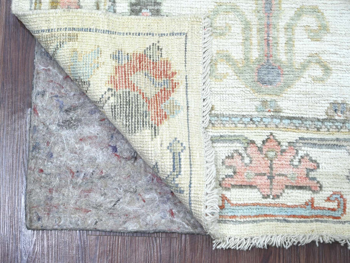 2'9" x 7'8" New Hand Knotted Ivory Wool Runner Oriental Rug - MOA10222274