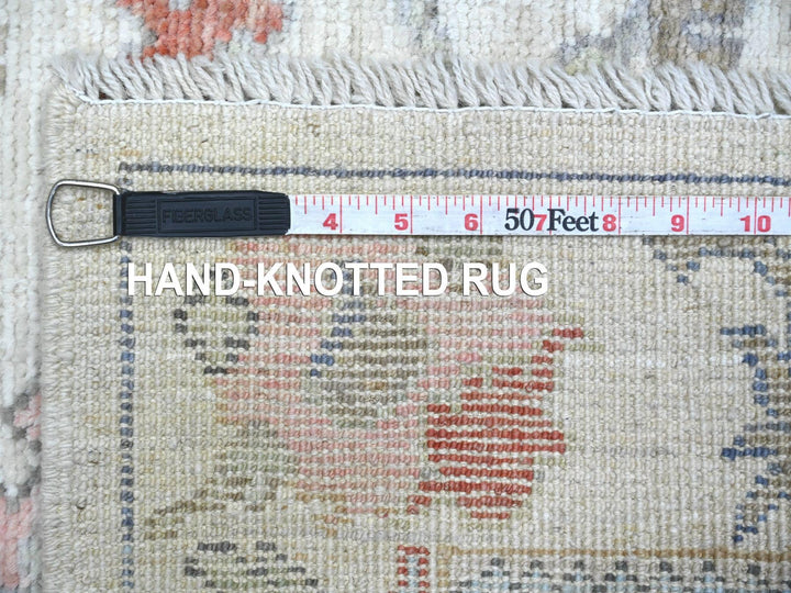 2'9" x 7'8" New Hand Knotted Ivory Wool Runner Oriental Rug - MOA10222274
