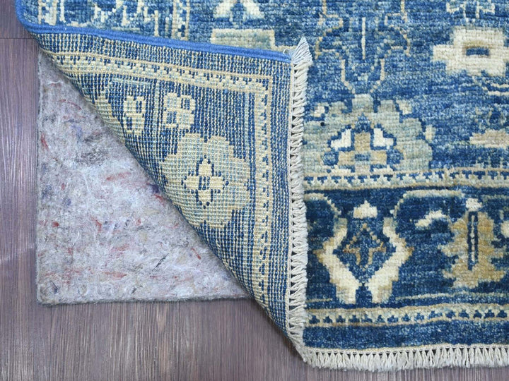 2'9" x 18'11" New Hand Knotted Blue Wool Runner Oriental Rug - MOA10222275