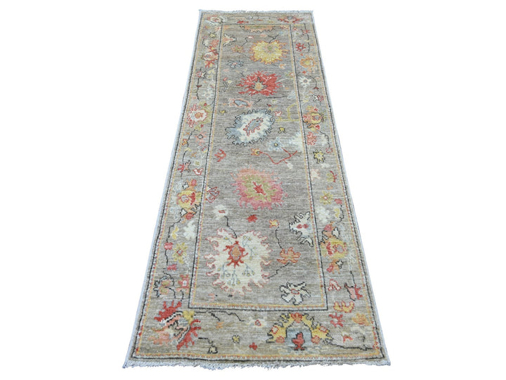 2'9" x 8'2" New Hand Knotted Grey Wool Runner Oriental Rug - MOA10222276