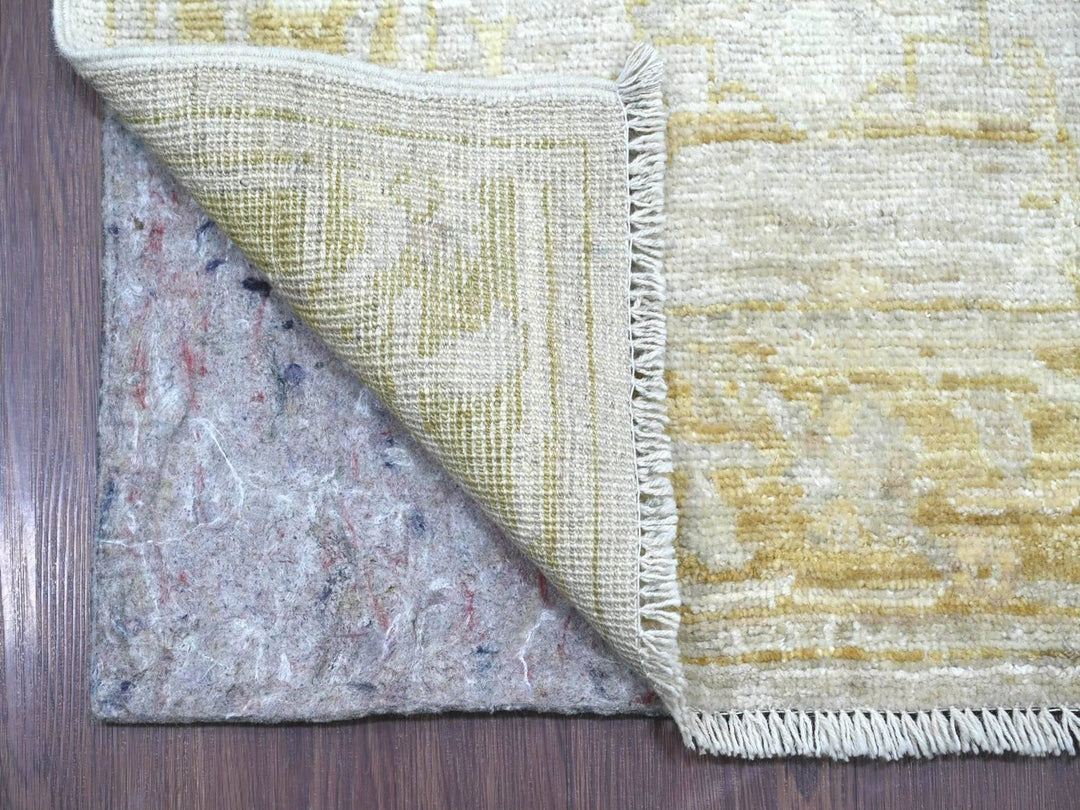 2'8" x 17'4" New Hand Knotted Grey Wool Runner Oriental Rug - MOA10222278