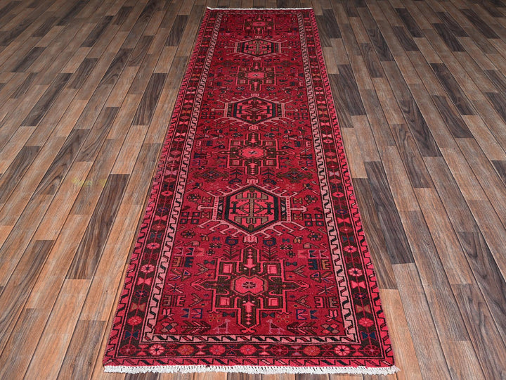 2'10" x 9'8" Vintage Hand Knotted Pink Wool Runner Oriental Rug - MOA1022227