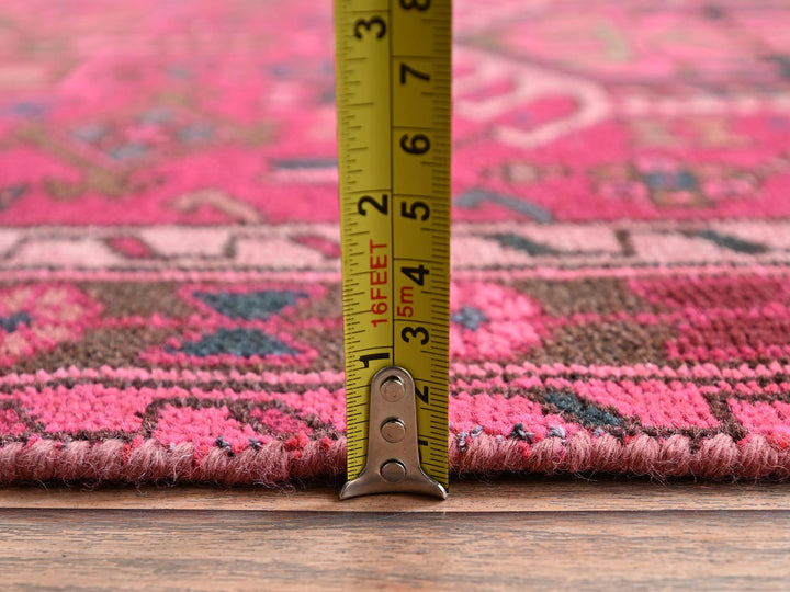 2'10" x 9'8" Vintage Hand Knotted Pink Wool Runner Oriental Rug - MOA1022227